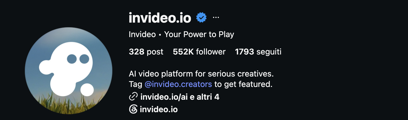 Profilo Instagram invideo.io
