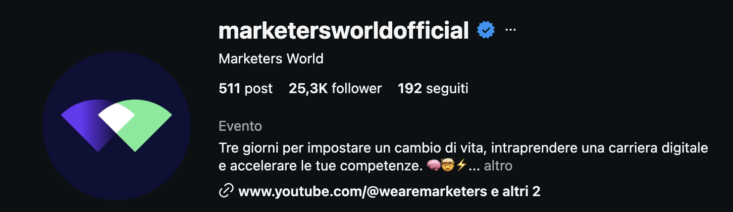 Profilo Instagram marketersworldofficial